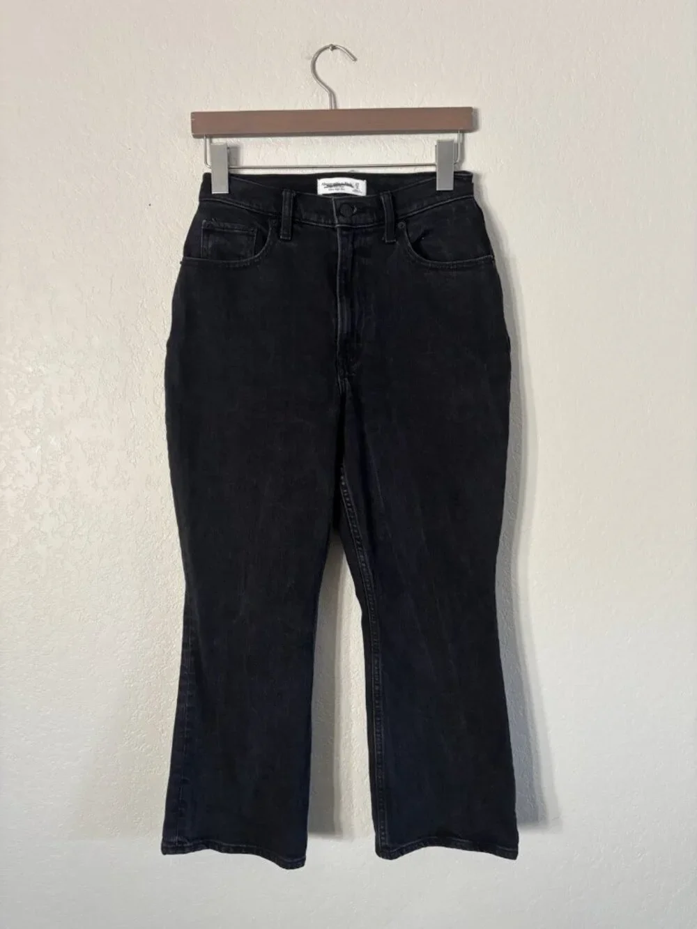 Abercrombie & Fitch Black Jean Sz 27 Kick Flare Ultra High Rise Curve Love